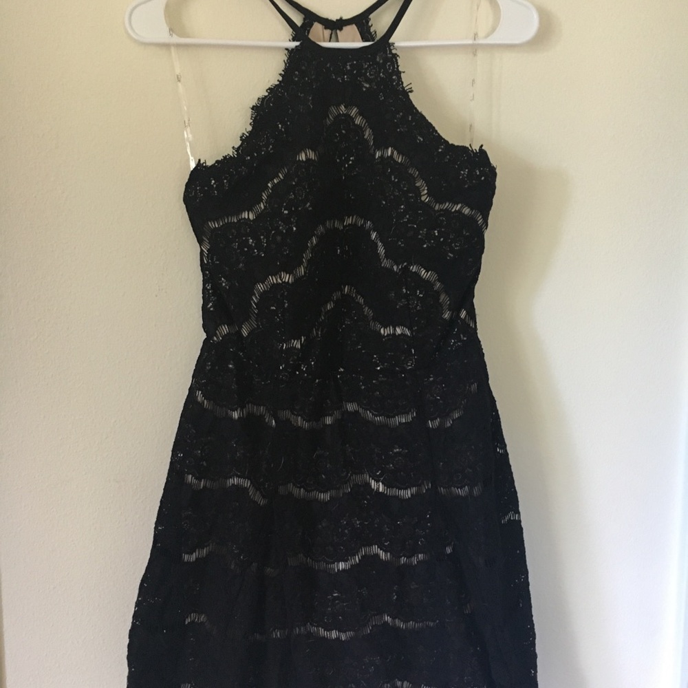 Lace/Nude illusion dress